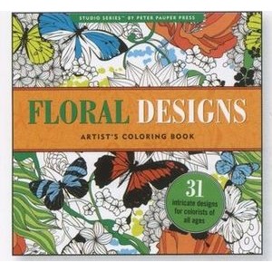 Adult coloring book with floral designs